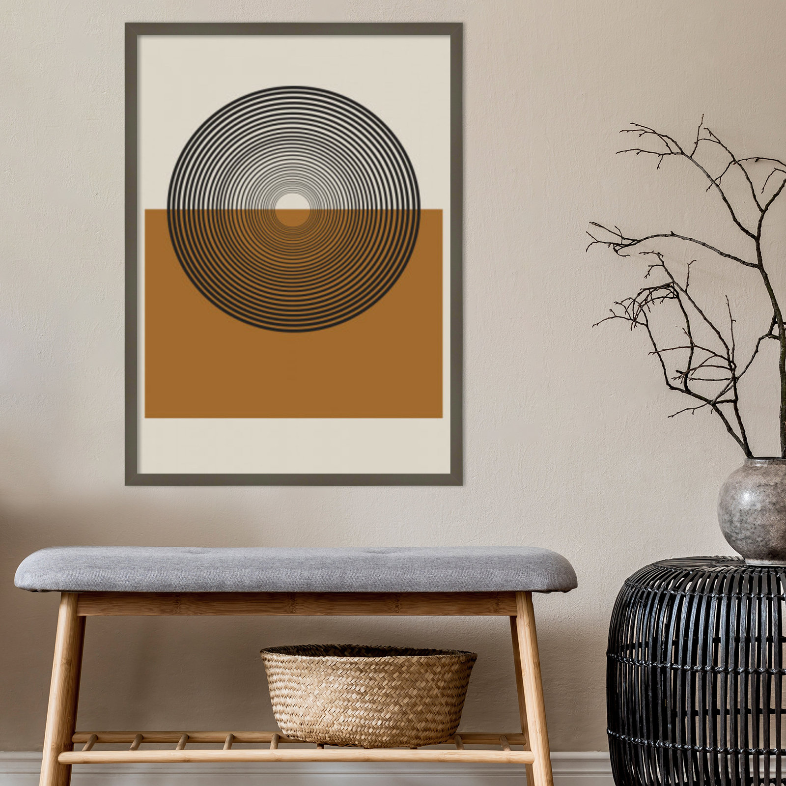 Retro Landscape by The Miuus Studio, Gray, 33" H x 24" W x 1" D