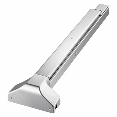 Push Bar Panic Exit Device, 28" Stainless Steel Commercial Panic Bar for Exit Doors, Emergency Exit Door Hardware with Vertical Top Rod and Sticker, for 28"-41" Wood or Metal Door, Silver