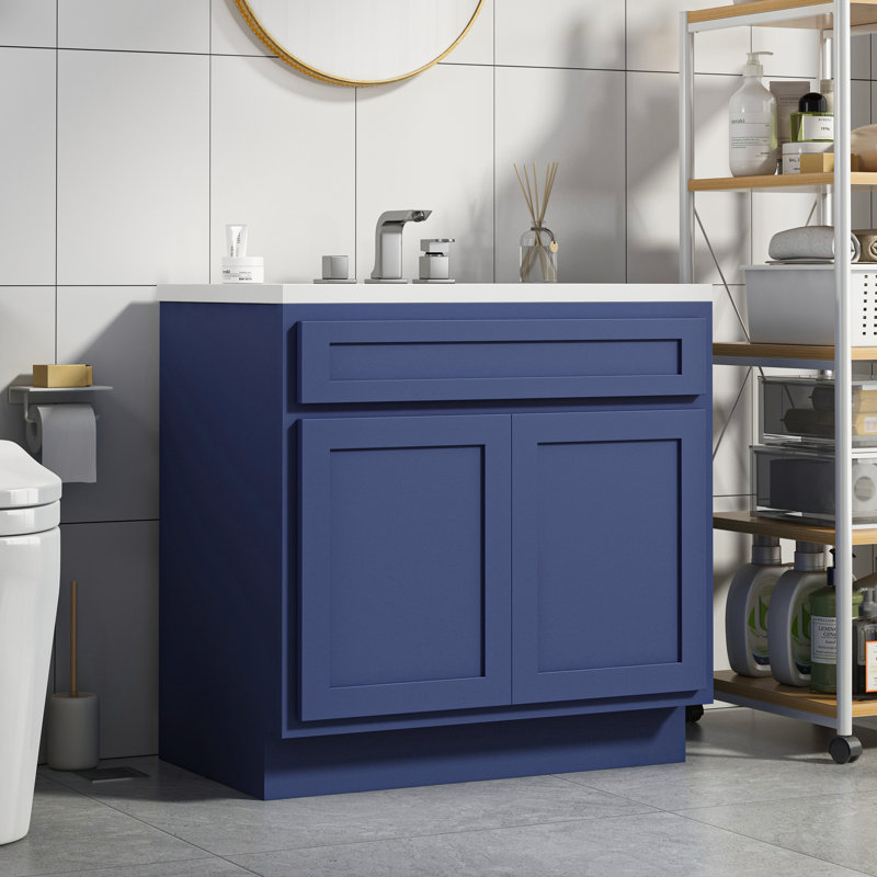 39'' Single Bathroom Vanity Base Only, Blue