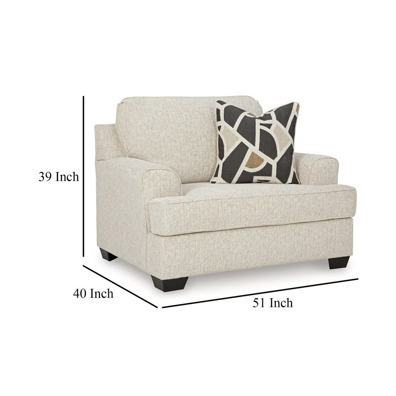 Chaise d'appoint Burgess, polyester beige quartz, 1 coussin décoratif, noir