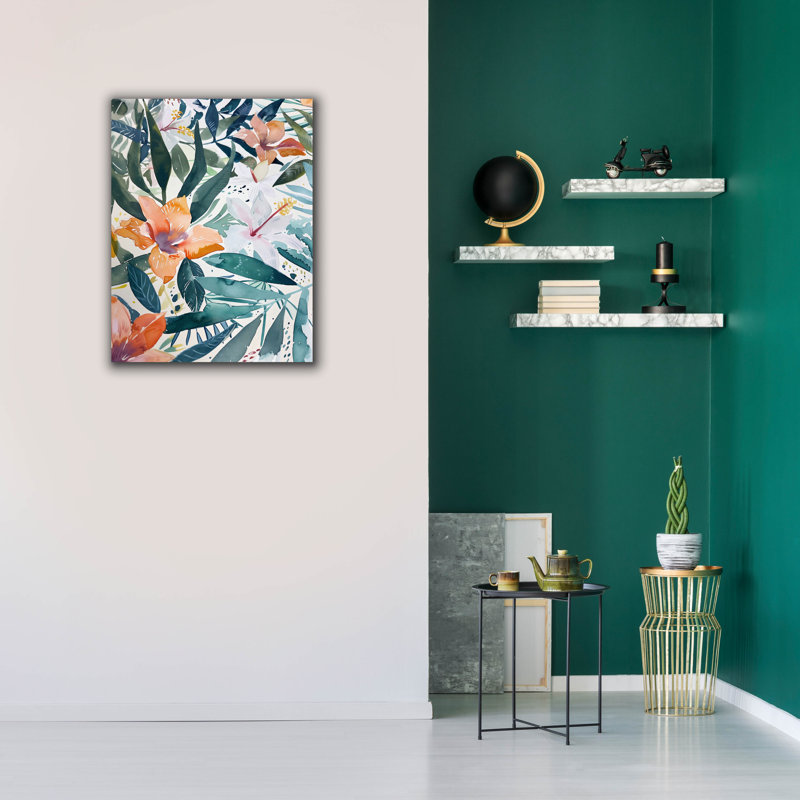 Art mural sur toile Epic Graffiti «Watercolor Floral 9» par Andreas Magnusson, H 34 po x l 26 po x P 1,5 po