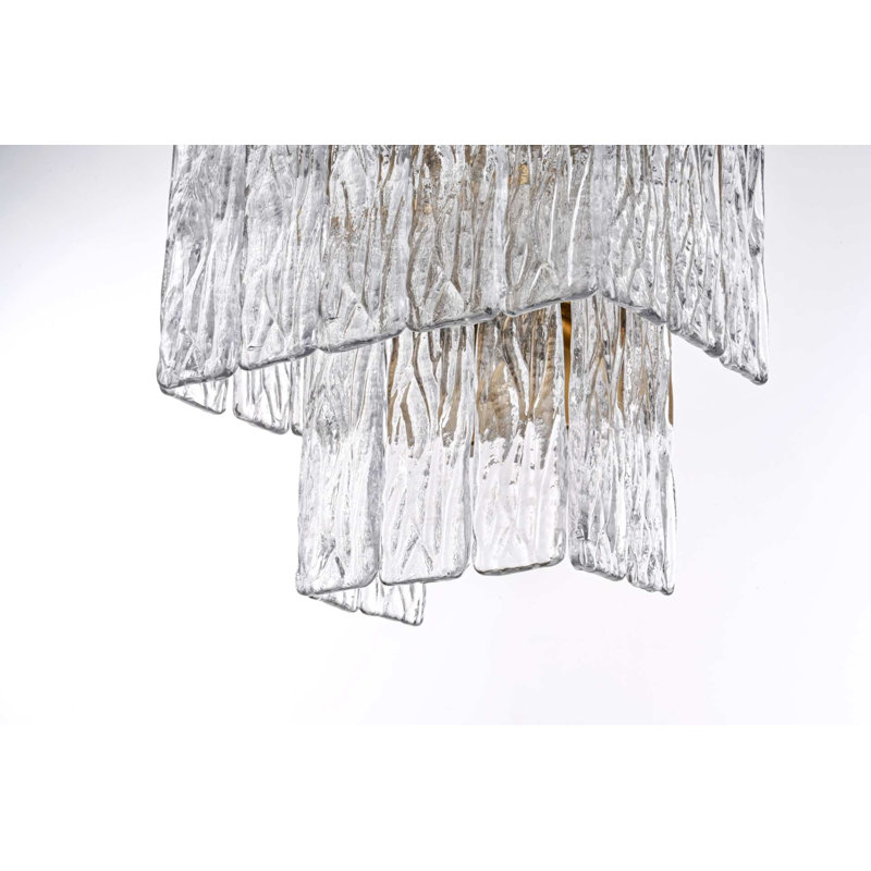 Applique murale en verre satiné de 10,5 po Rios, Or satiné, Cristal