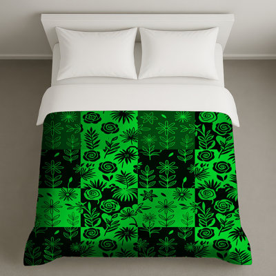 Green Floral Patchwork Duvet Covers