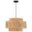 Suspension bohème en rotin à 3 lumières, lustre en corde de papier tressée naturelle avec structure en métal noir pour salle à manger et chambre