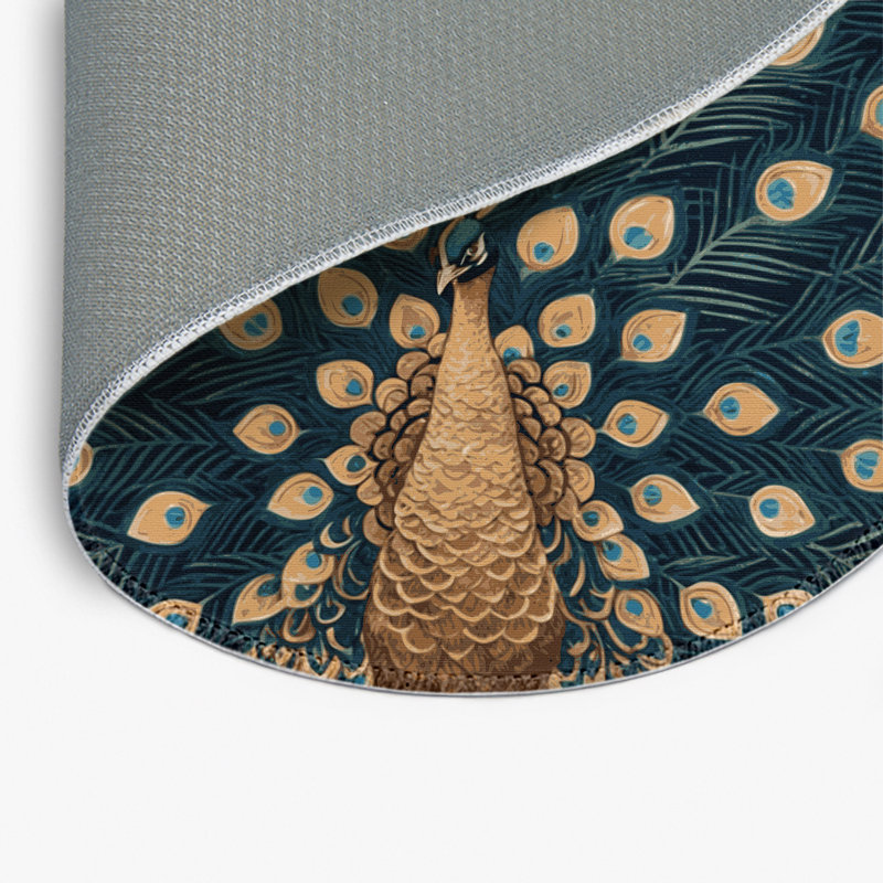 Tapis bleu français intérieur et extérieur, Rond 5 pi