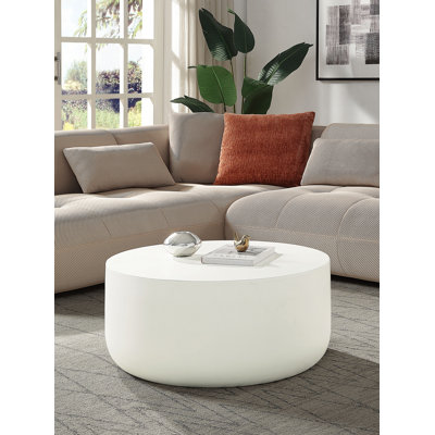 Table basse, finition blanc naturel