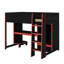  Lit mezzanine avec bureau intégré, garde-robe, DEL et tiroir-574033355