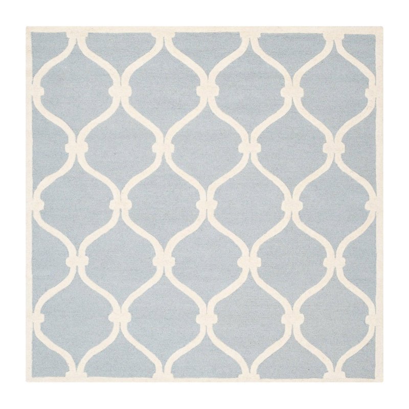 Cannen Hand Tufted Wool Geometric Rug, Square 8'