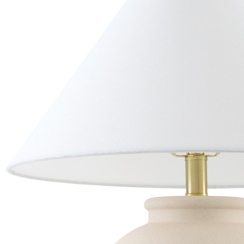 Lampe de table en céramique 22 po Chemise, Coquille, Lin classique
