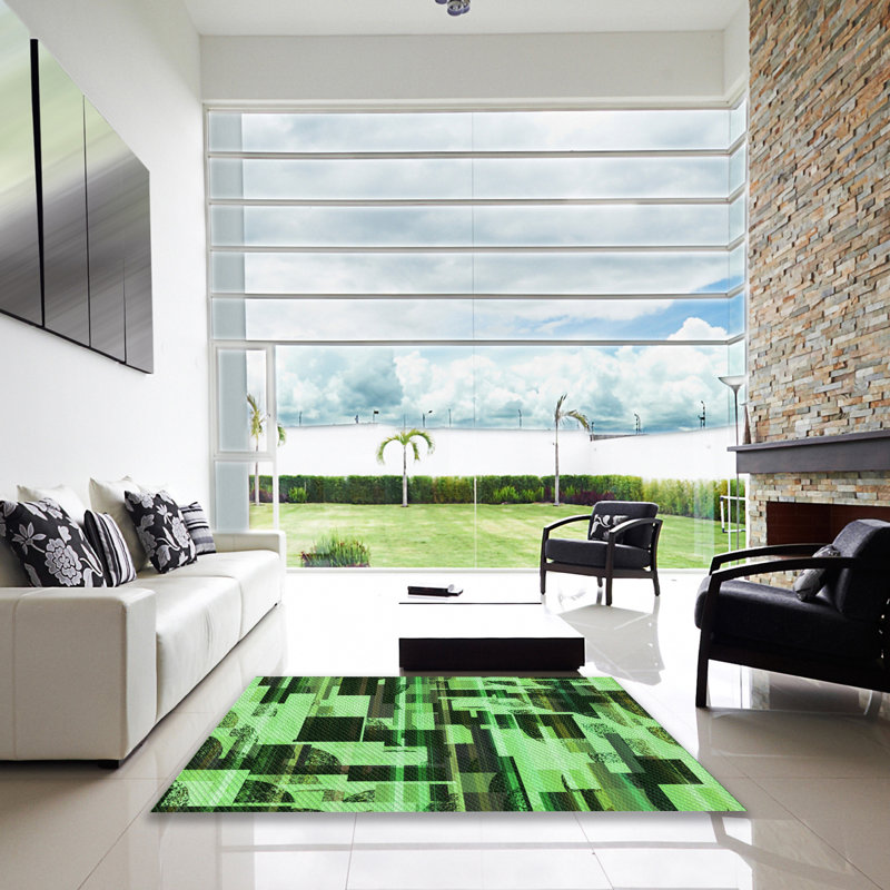 Abstract Indoor Rug, Square 5'