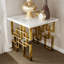 2 Piece White And Gold Living Room Table Set