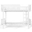 Lit superposé simple en métal convertible simple au-dessus de simple TG, se transforme en 2 lits plateforme séparés, structure tubulaire ronde de sécurité renforcée avec échelles et garde-corps pleine longueur, blanc-247562174-19033582