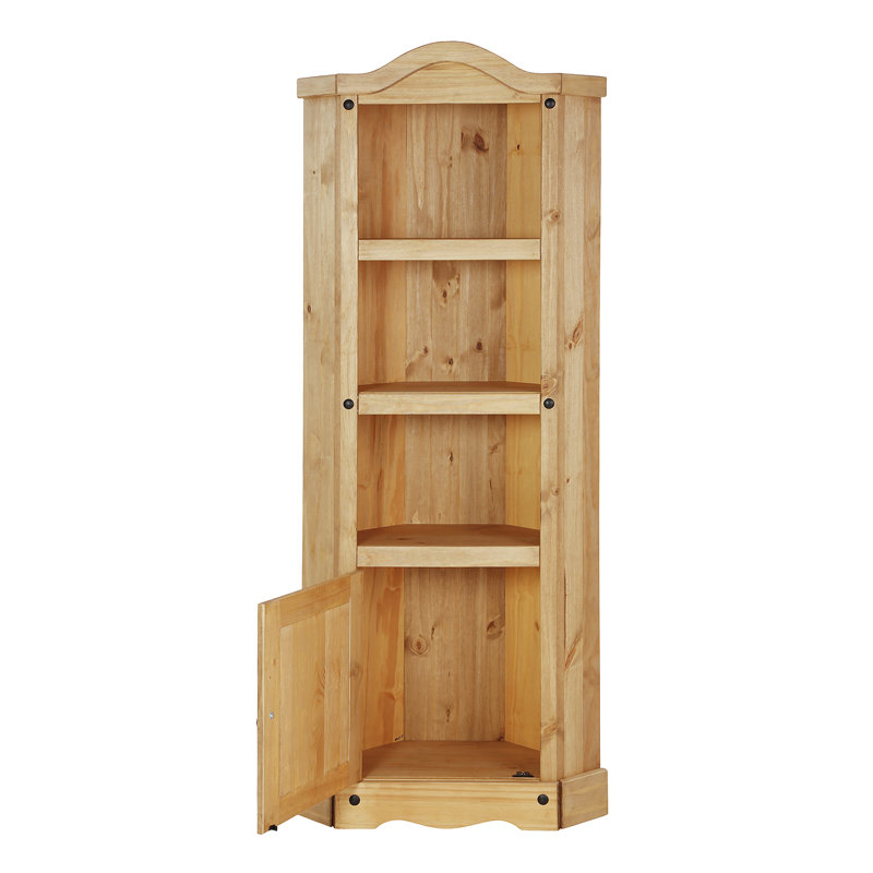 Dean 178cm H x 76cm W Solid Wood Corner Bookcase
