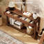 Console moderne 55 po avec 2 tiroirs et tablette ouverte, canapé de style campagnard avec pieds cannelés, noyer-131500043