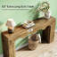 Console rustique au design ondulé original, 160 cm de long, grand espace de rangement en dessous, facile d'entretien, style vintage, idéale pour une entrée ou un hall.