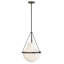 Luminaire suspendu en forme de goutte Vena avec verre opale gravé soufflé à la main-244494613