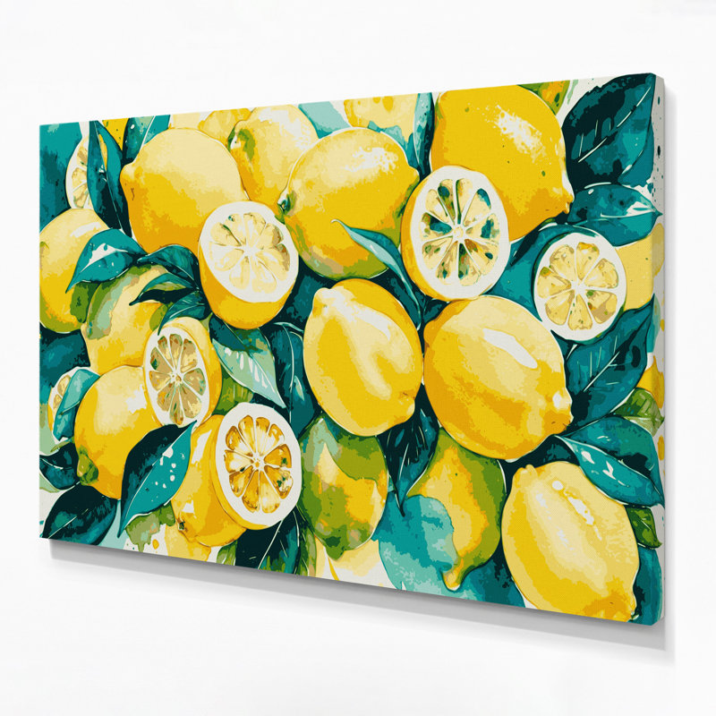 «Fruit Lemon Brown», art mural sur toile, H 20 po x l 24 po