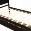 Lit plateforme avec rangement, 2 tiroirs avec roulettes, structure simple
