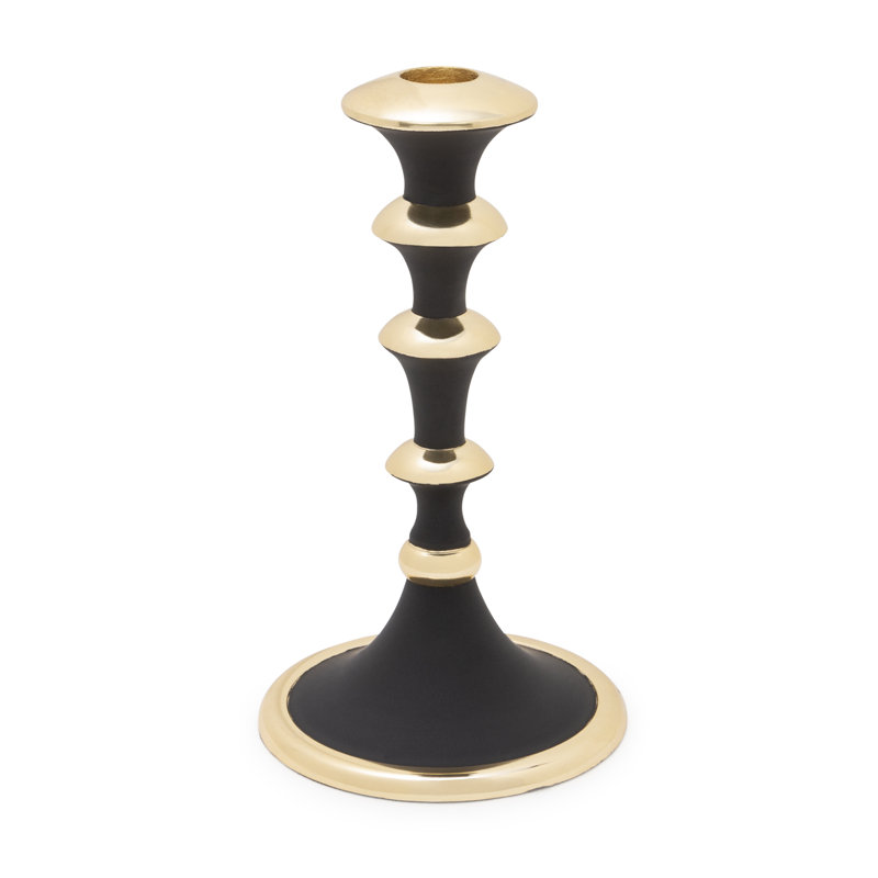 Metal Tabletop Candlestick, 12" H x 3" W x 3" D