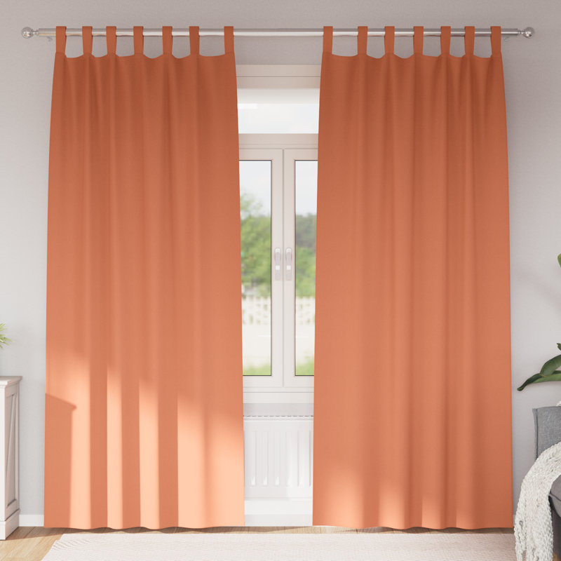 Curtains With Curtains 2 Pcs Polyester, Terracotta, 140cm Width x 245cm Drop
