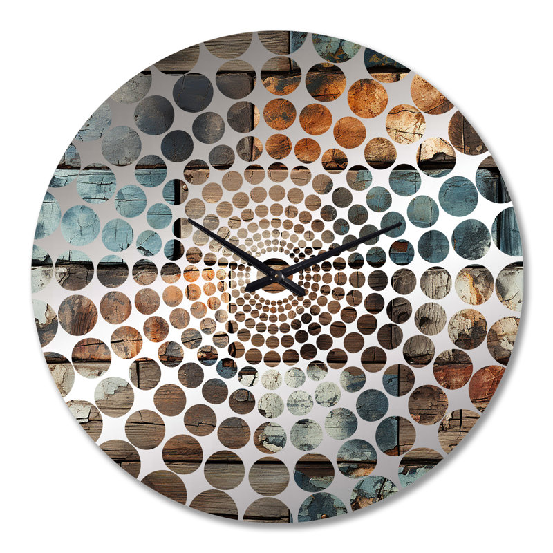 Rustic Modern Cubic Farmhouse Planks - Horloge murale rétro, Grand