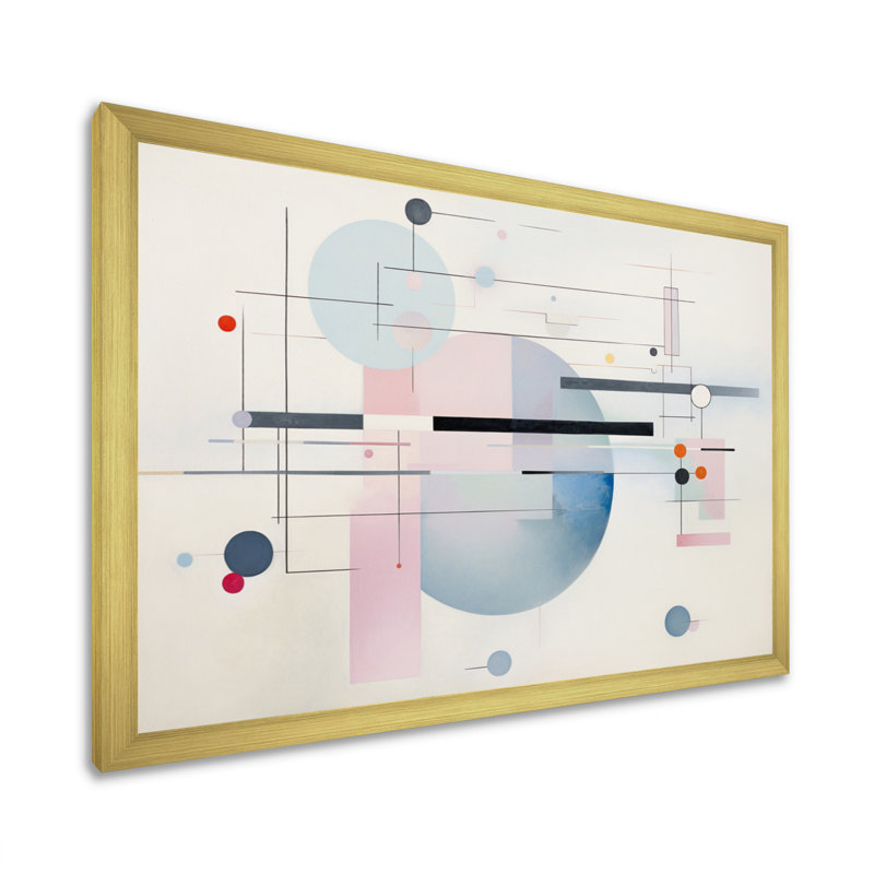 Abstractions éthérées du suprématisme rose, Encadrement doré, H 16 po x l 32 po x P 1 po