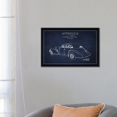 " G.M. Buehrig Cord Automobile (Navy Blue) I " by Aged Pixel