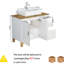 Meuble-lavabo de 36 pouces, 2 portes, grands tiroirs avec système de fermeture en douceur, comptoir et pieds en bois massif, lavabo carré en céramique sur comptoir, lavabo moderne blanc brillant pour salle de bain familiale, tiroirs de portes,-2039817643