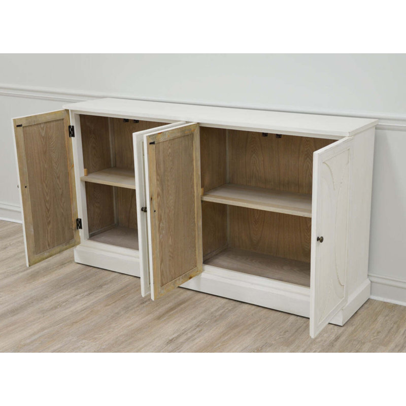 Cecilia 64'' W Solid Wood Sideboard, Antiqued White