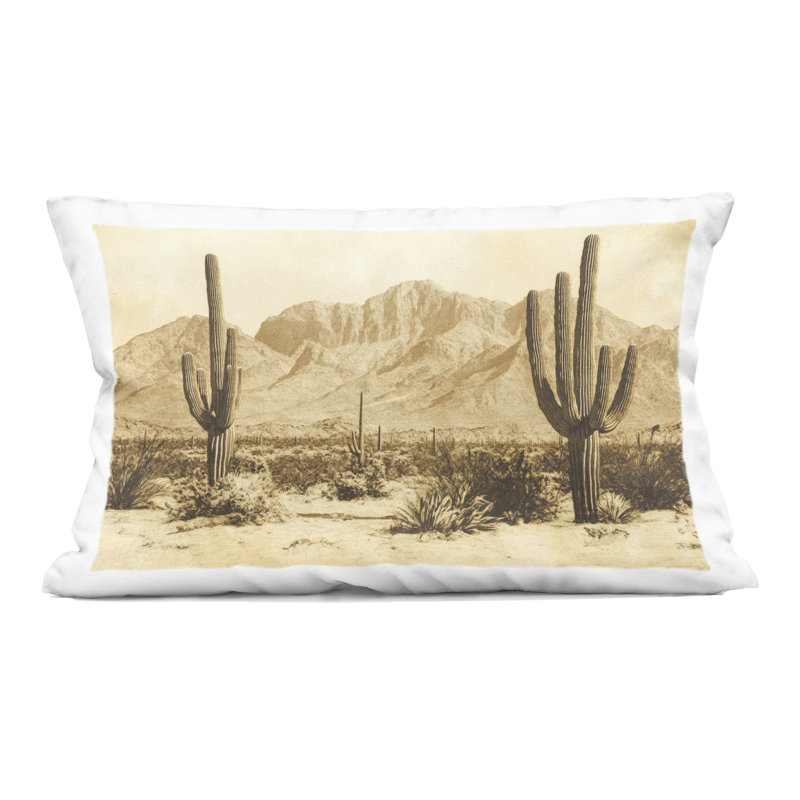 Coussin Cactus Desert Vintage Landscape