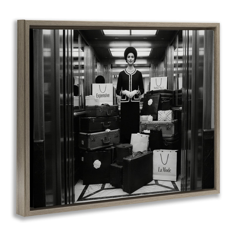 Cadre flottant Elevator Chic, conçu par A Barefoot Stylist, H 25 po x l 31 po, Cadre flottant orme Montalcino