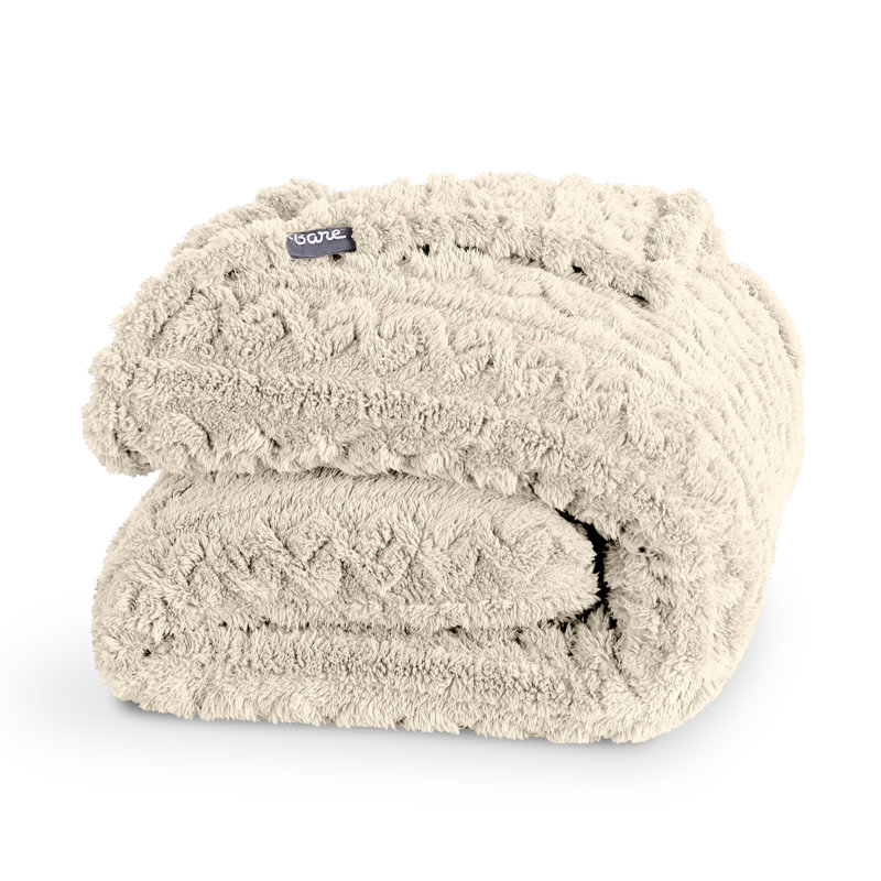 Couverture Cozy Faux Shearling, Double/Grand, Câble huître