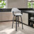 Romarin Swivel Counter or Bar Height Bar Stool with Arms and Footrest in Faux Leather, Wood-879254846-879254847-879254840