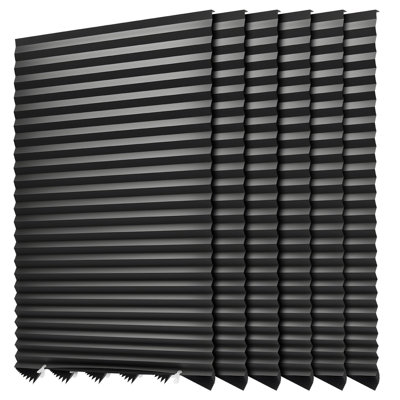 Store en papier, paquet de 6, 36 po x 72 po, abat-jours en papier plissé occultant temporaire, sans outils, sans perçage, stores plissés avec adhésif, facile à couper et à installer, pour les fenêtres intérieures, la cuisine et la chambre à coucher
