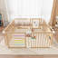 Parc pour bébé et tout-petit, centre d'activités pour bébé en bois réglable et pliable-128922538