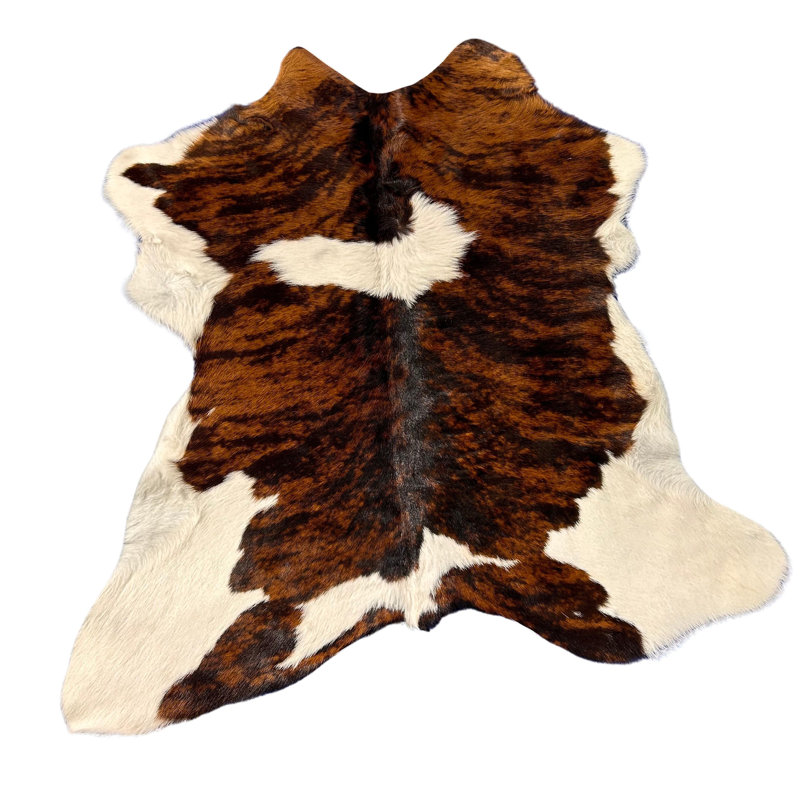 Real Brindle And White Calf Skin Rug