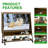 Mobile TV Stand with Mount for 32-50" TV with Projector Screen & Power Outlets - Adjustable Rolling TV Cart, MDF Wood