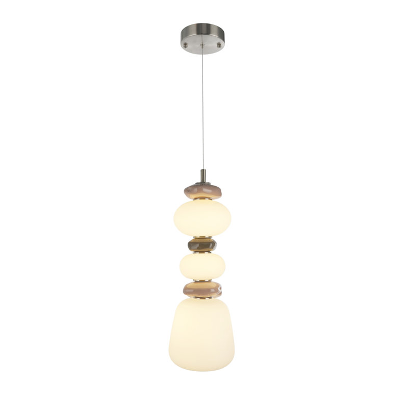 Luminaire suspendu Strata - nickel satiné - H 19,65 po, H 19,65 po