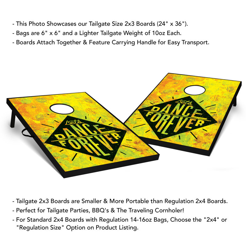 Cadhla 2' X 3' Dance Forever Tailgate Size Cornhole Set