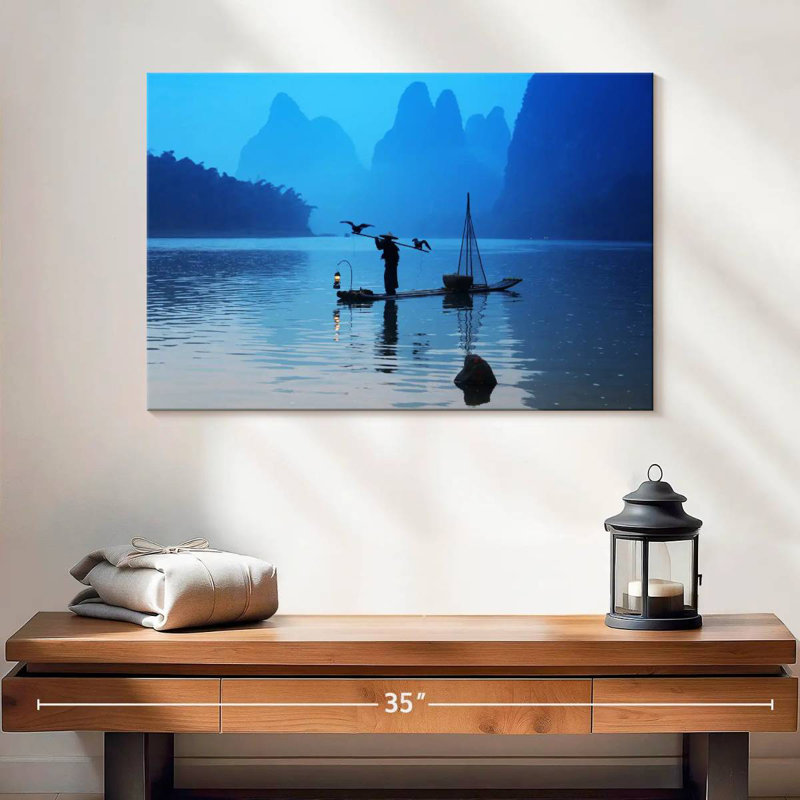Senne Li River Cormorant Fishing, 16" H x 24" W