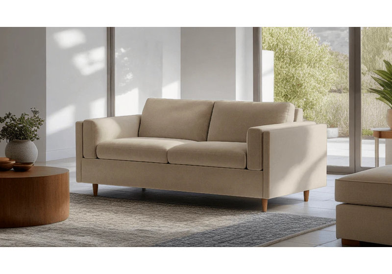 Skinny Fat Sofa Bed, Performance Weave - Aubergine