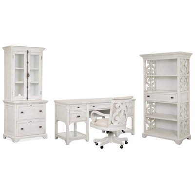 Bureau avec huche et bibliothèque