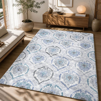 Tapis oriental à poils longs de qualité supérieure lavable à la machine ADS808