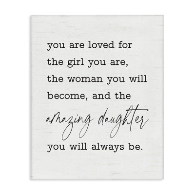 «Amazing Daughter Sentiment», art mural sur toile par lettré et doublé