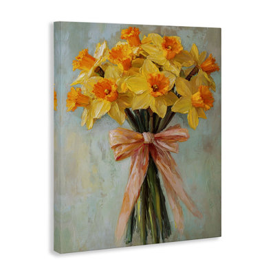Spring Daffodils with Ribbon Canvas Wall Art, design by Franklyn Gregory