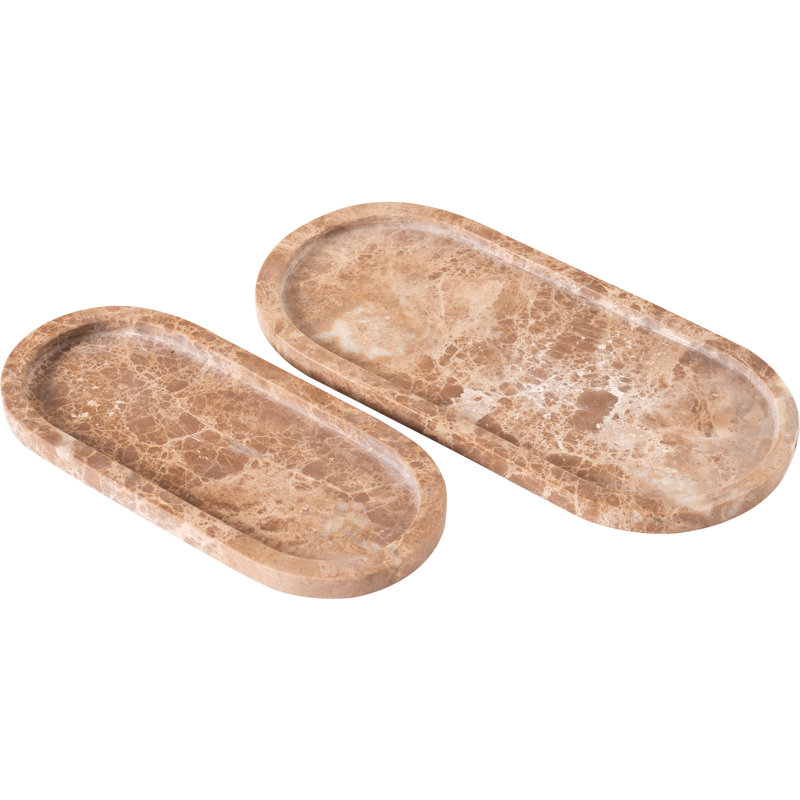 Marbre véritable Vanta beige 2 pièces Plateau, Beige