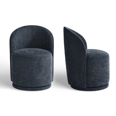 Chaise de salle à manger rembourrée et pivotante moderne (ensemble de 2)