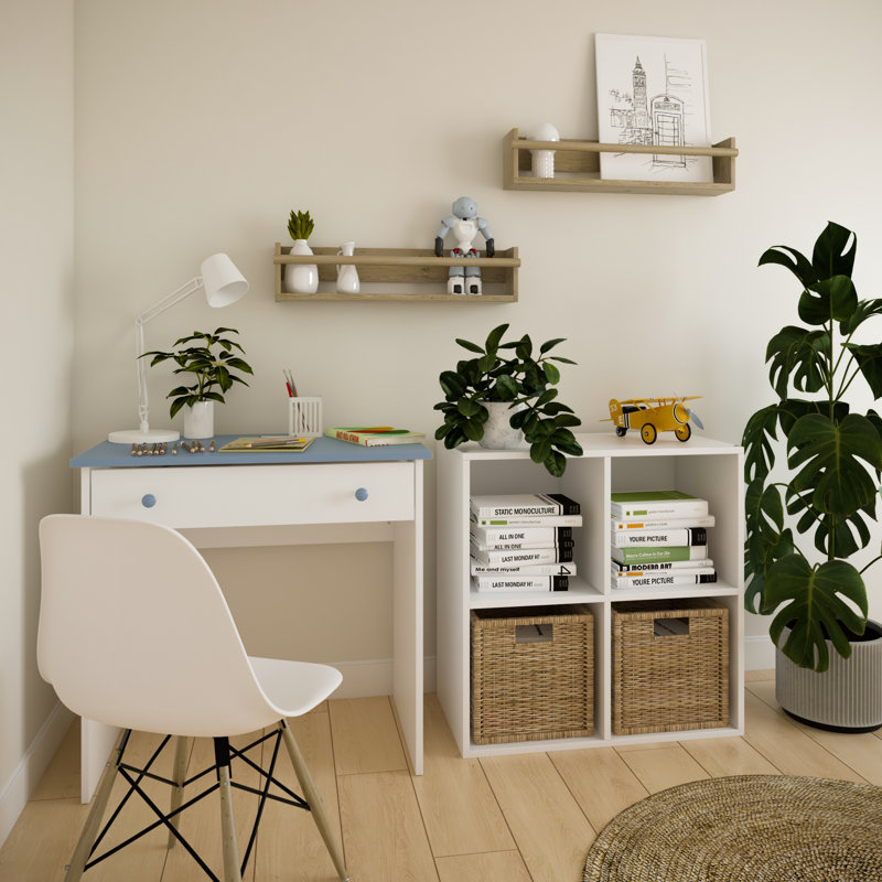 Kaci-Lea 83cm W Rectangular Writing Desk, Grey