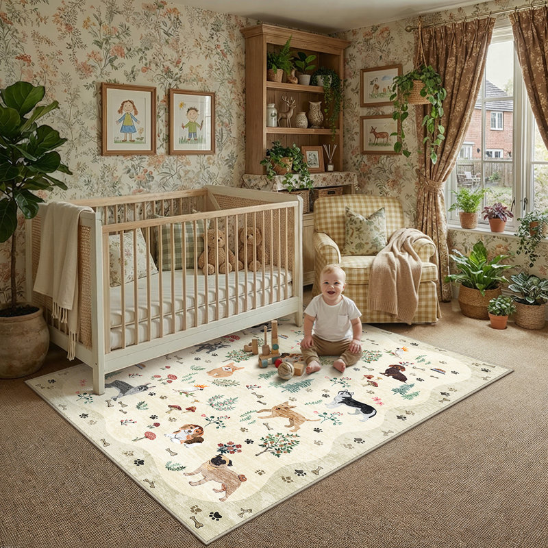 Tapis lavable à la machine avec motif antidérapant Tale, Rectangulaire 3 pi x 5 pi