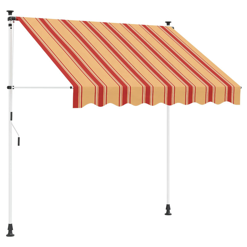 VidaXL Retractable, 300cm H x 200cm W x 115cm D, Yellow/Orange Striped